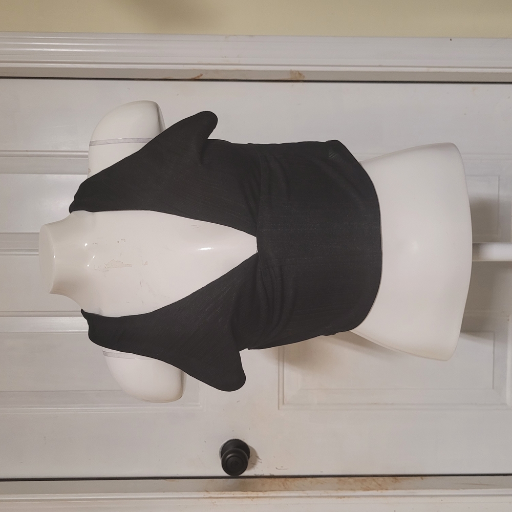 NWT Large Black Halter Crop Top